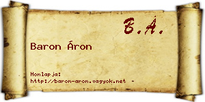 Baron Áron névjegykártya